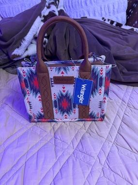 Wrangler Aztec Satchel with Red and Blue Accents